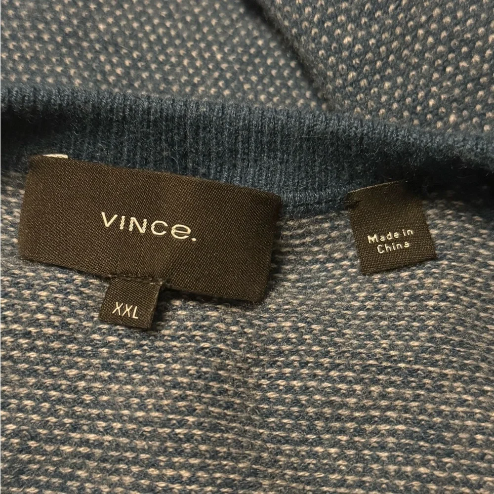Vince Men's Birdseye Blue Long Sleeve Raglan Wool Cashmere Crewneck Sweater